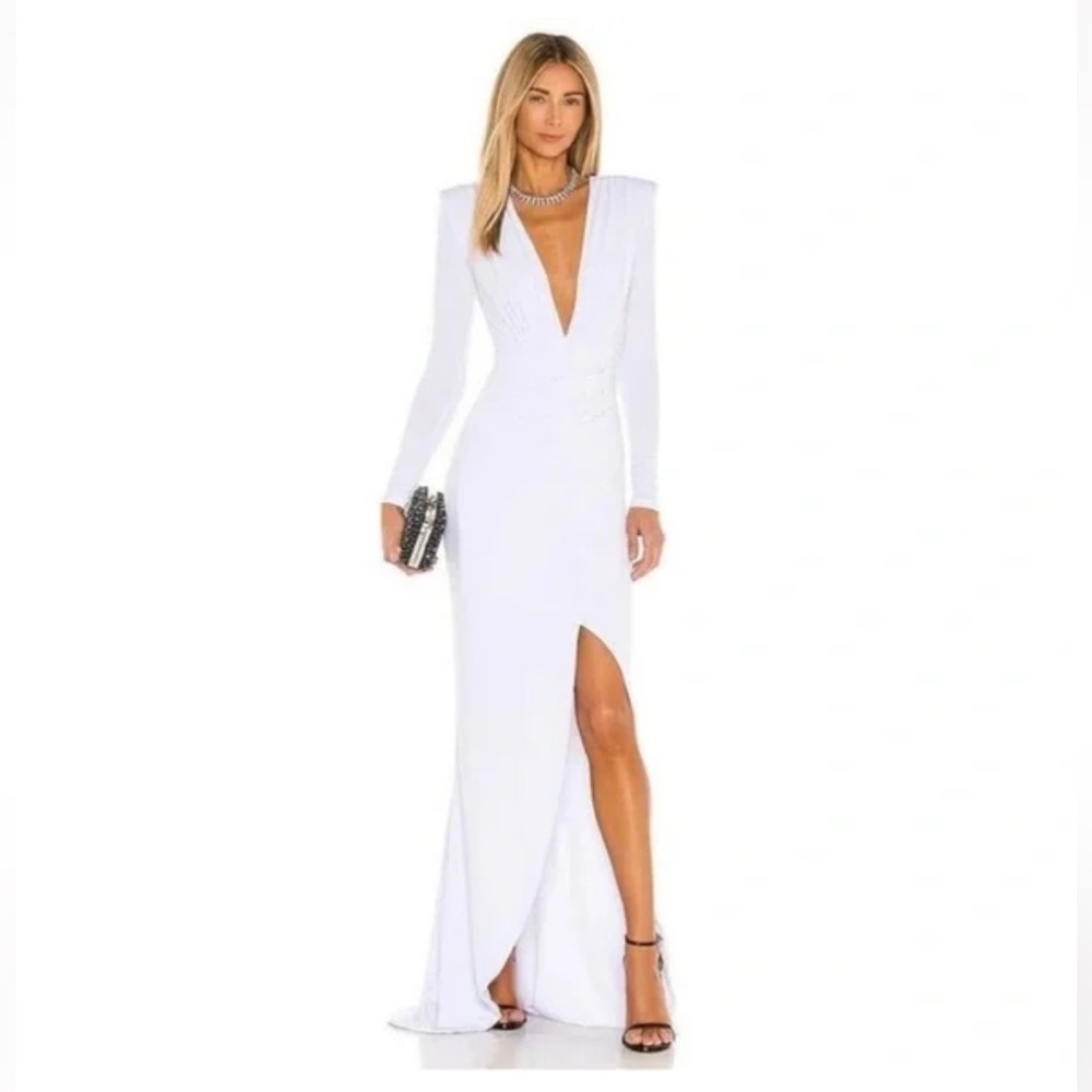 Nookie White Long Sleeve Gown